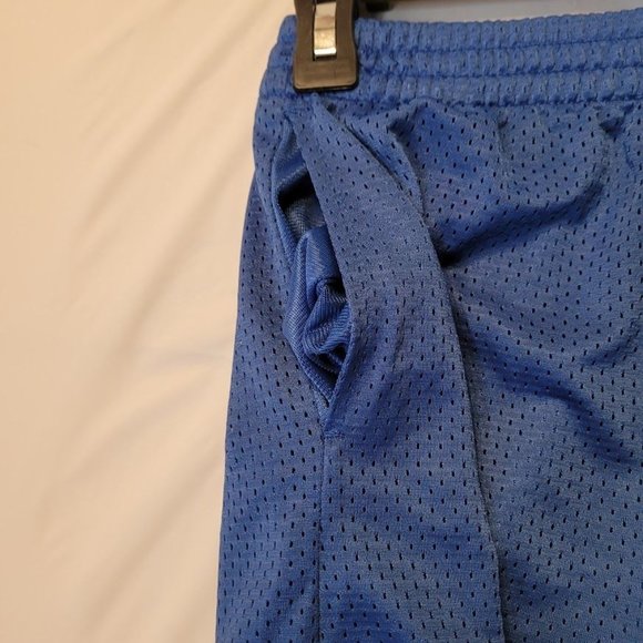 Vintage Starter Blue Mesh Running Sweat Shorts With Pockets Size L 10-12 - Picture 14 of 14